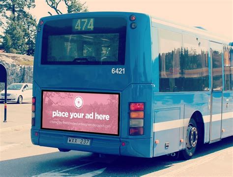 bus advertising billboard mockup  psd  mockup