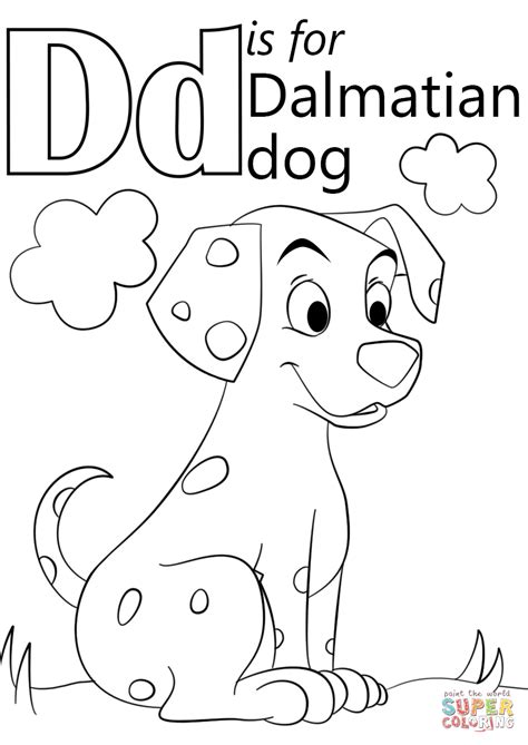 letter    dalmatian dog coloring page  printable coloring pages