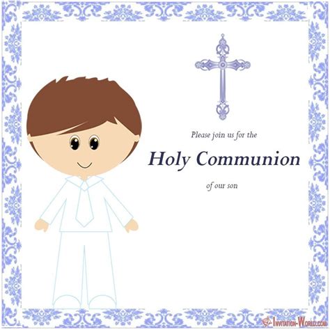 holy communion invitation card template