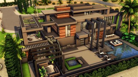 super modern mansion  plumbobkingdom  mod  sims  sims  updates