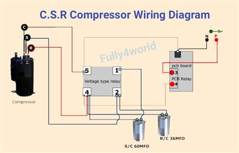 csr compressor wiring diagram  voltage type relay fullyworld  total view
