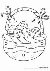 Easter Coloring Basket Egg Printable Pages Bows Print Markers Pencils Colored Then Color Click sketch template