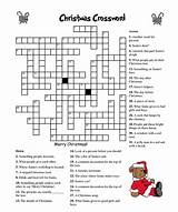 Crossword Christmas Puzzles Printable Kids Coloring Puzzle Pages Choose Board sketch template