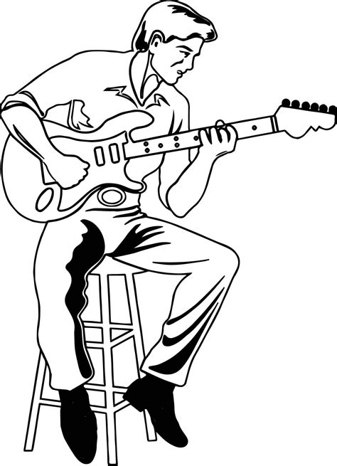 awesome illustration   man playing  electric playing  guitar