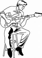 Guitar Playing Man Drawing Coloring Electric Pages Boy Illustration Choose Board Kids Getdrawings sketch template