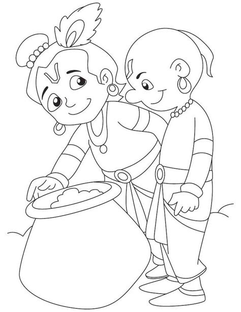 baby krishna coloring page hd resolution