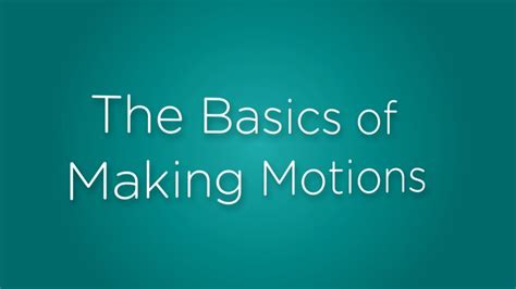 basics  making motions youtube