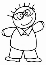 Coloring Glasses Boy Large sketch template