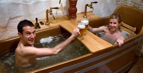 drool alert this beer spa in prague lets you bathe in