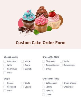 custom cake order form template jotform