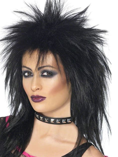 Rock Diva Wig 80s Mullet Punk Ladies Fancy Dress Costume