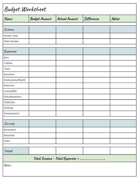 easy printable budget sheets  printable templates