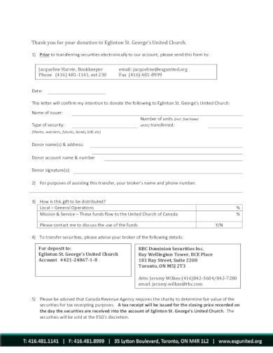 18 Church Donation Form Templates In Pdf Doc Free