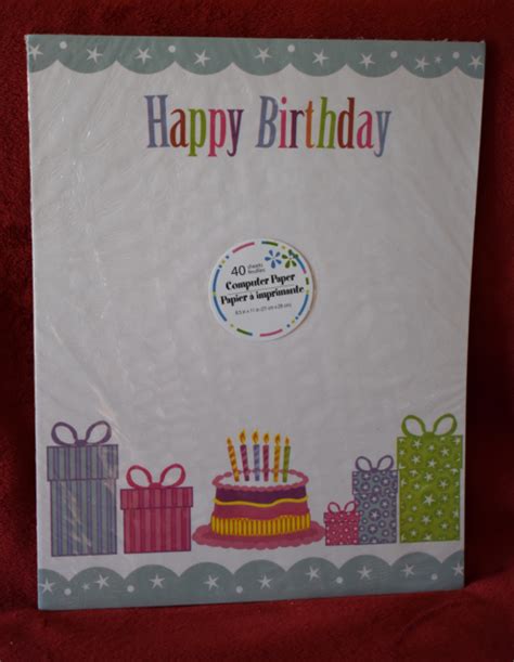 decorative printer paper stationary happy birthday party colors