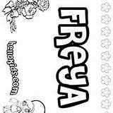 Freya Coloring Pages Name Hellokids Fuchsia sketch template