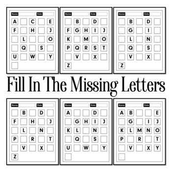 skip letter grids worksheets  kids fill   missing upper case