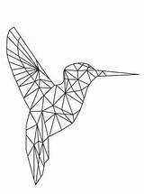 Geometrische Kolibri Vormen Kleurplaat Animales Shapes Kleurplaten Formen Geometrizados Malvorlage Animal Origami Stemmen Hummingbird Srisovki sketch template