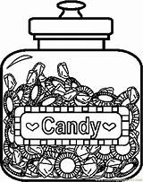 Candy Coloring Jar Pages Template Sketch sketch template