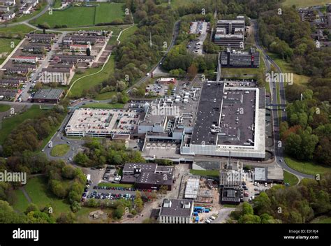 aerial view  skelmersdale shopping centre  lancashire stock photo alamy