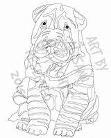 Pei Shar Instant Coloring Pup Dogs sketch template
