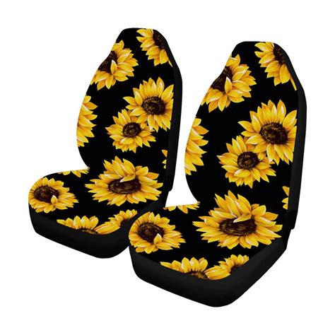 pcsset sunflower printed  seasons general car front seat cover car seat protector  suv