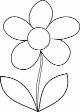 Outline Coloring Flower Flowers Simple Kids Pages Color Easy Printable Drawing Colouring Template Preschool Features sketch template