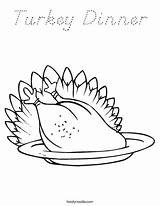 Coloring Turkey Dinner Print Ll sketch template