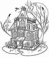 Haunted House Coloring Pages Halloween Color Kids Sheets Houses Printable Sheet Fall Colouring Drawing Adults Number Print Colorpagesformom Clipart Activity sketch template