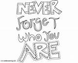 Never Forget Coloring Who Pages Mindset Growth Printable Kids sketch template