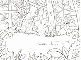 Jungle Foresta Selva Bosque Giungla Fumetto sketch template