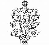 Christmas Candles Tree Coloring Coloringcrew sketch template