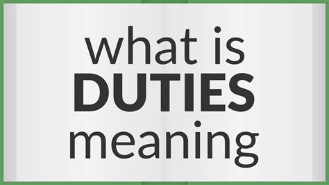 duties meaning  duties youtube