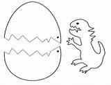 Egg Coloring Pages Broken Eggs Dinosaurus Cracked Template Chick Easy Dinosaur Tocolor Print Color Place Crafts Templates Kids Preschool Dinosaurier sketch template