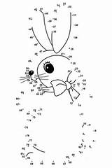 Dot Easter Bunny Rabbit Coloring Pages Printable Online Dots Skip Drawing Color sketch template