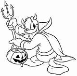 Halloween Disney Coloring Pages Donald Duck Devil Color Kids Printable Print Size Teens Mickey Sheet Books Printables Mouse sketch template