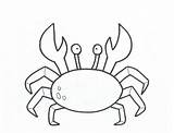 Crab Coloring Printable Outline Pages Template Drawing Baby Kids Clipart Print Horseshoe Sebastian Colouring Simple Animals Color Sheets Animal Mermaid sketch template
