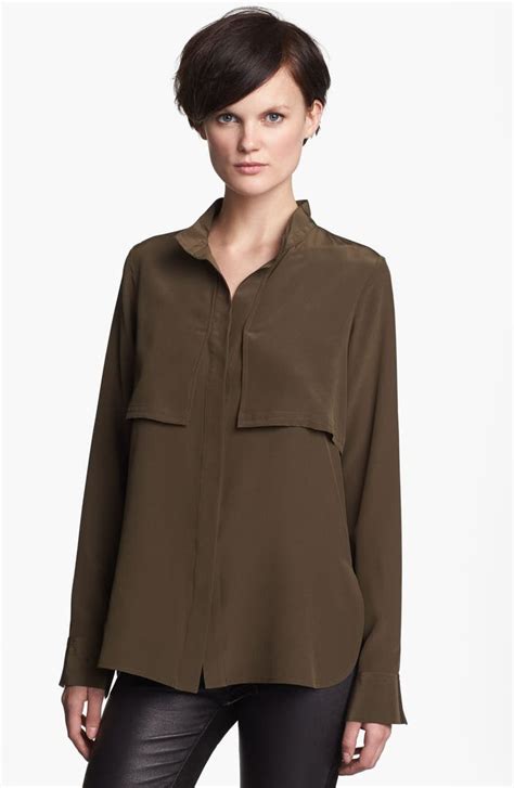 vince silk military blouse nordstrom