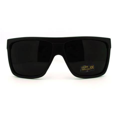 super dark black lens sunglasses flat top square oversized mob style