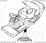 Stubborn Dentist Outlined Chair Boy Clipart Royalty Toonaday Vector Cartoon Illustration sketch template