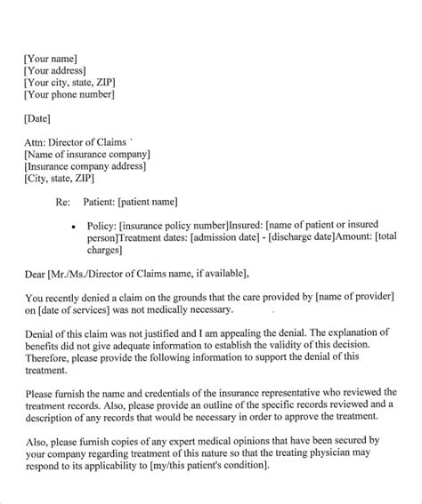 sample   appeal letter templates   ms word