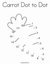Carrot Dot Coloring Worksheets Tracing Kindergarten Pages Preschool Choose Board Twistynoodle Math sketch template