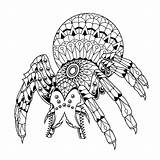 Mandala Spider Zentangle Premium Lineal Illustration Vector Style sketch template