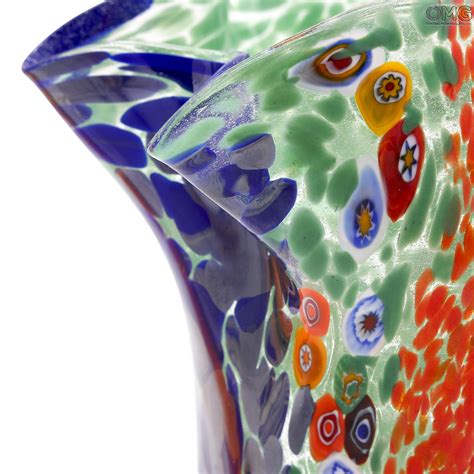 Vase Rainbow Green Original Murano Glass Omg