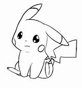 Pikachu Cute Coloring Pages Printable Pokemon Kids Draw sketch template