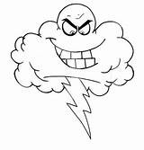 Coloring Lighting Bolt Cloud Angry Lightning Color sketch template