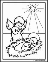 Coloring Christmas Pages Angel Baby Jesus Nativity Simple Color Scene Kids Printable Merry Colorwithfuzzy Getcolorings Scenes Getdrawings Colo sketch template