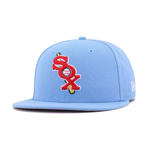 chicago white sox sky blue cooperstown  era fifty fitted hat heaven