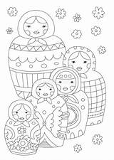 Colouring Dolls Nesting sketch template
