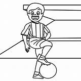 Coloring Playground Kids Player Football Dreamstime Drawn Hand Happy Illustrations Vectors Clipart sketch template
