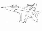 Avion F18 Chasse sketch template